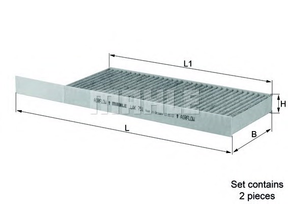 Фильтр воздуха во внутренном пространстве MAHLE/KNECHT LAK751/S