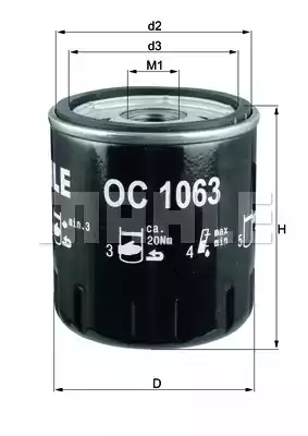 Масляный фильтр MAHLE/KNECHT OC1063