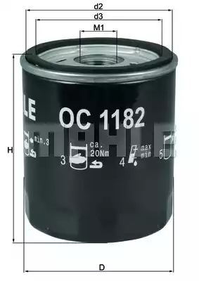 Масляный фильтр MAHLE/KNECHT OC1182