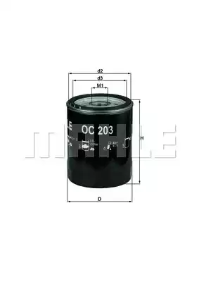 Масляный фильтр MAHLE/KNECHT OC203