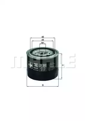 Масляный фильтр MAHLE/KNECHT OC204