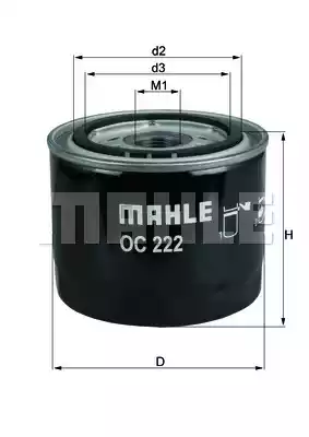 Масляный фильтр MAHLE/KNECHT OC222
