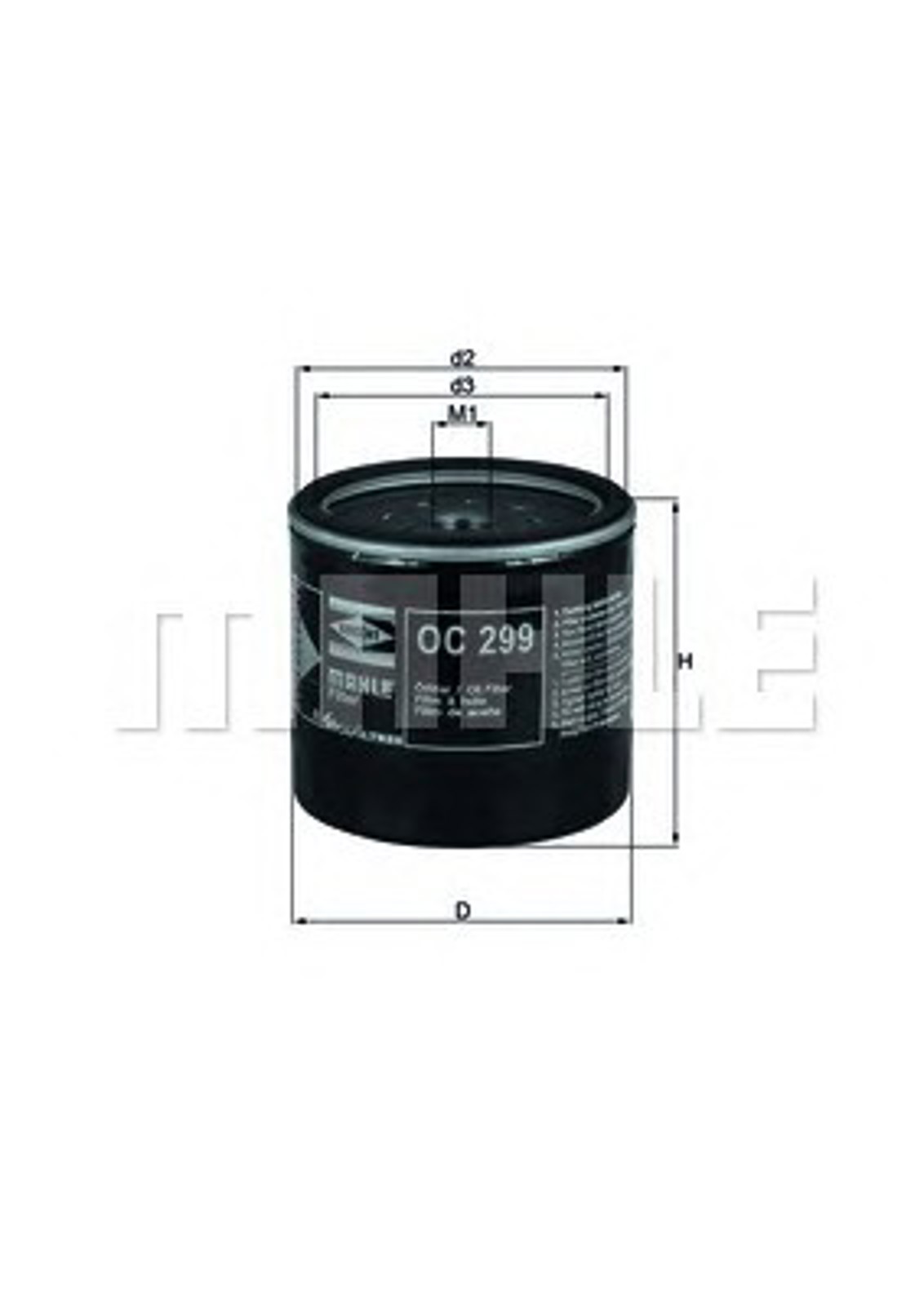 Фильтр масляный MAHLE/KNECHT OC299