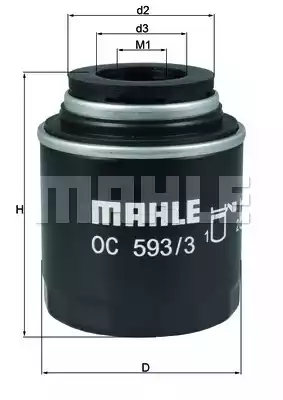 Масляный фильтр MAHLE/KNECHT OC593/3