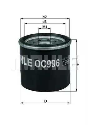 Масляный фильтр MAHLE/KNECHT OC996