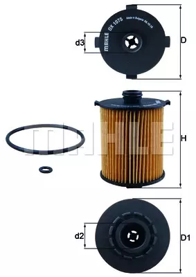 Фильтр масляный MAHLE/KNECHT OX1075D