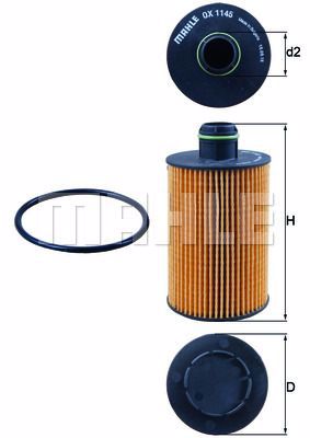 Масляный фильтр MAHLE/KNECHT OX1145D