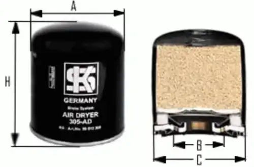 Фильтр осушитель KOLBENSCHMIDT 50013305