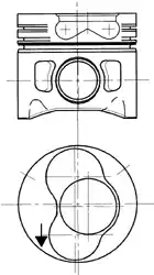 Поршень d79.5 x 1.75 x 2 x 3 +0.5 (3-4 цилиндра.) KOLBENSCHMIDT 94 428 720