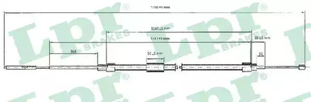 Трос стояночного тормоза lpr LPR C0076B
