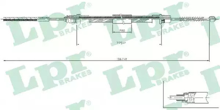 Cable parking brake LPR C0209B
