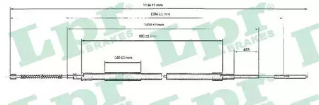 Трос стояночного тормоза lpr LPR C0955B