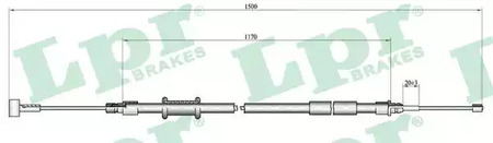 Трос ручного тормоза LPR C1009B