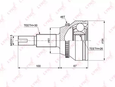 Шрус LYNXAUTO CO-3692A