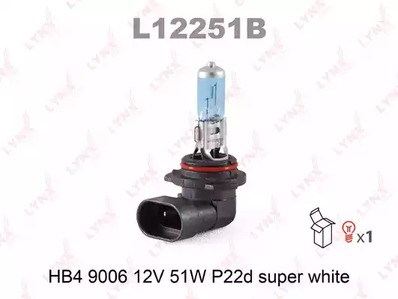 Лампа галогеновая hb4 LYNXAUTO L12251B