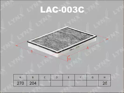 Фильтр воздуха во внутренном пространстве LYNXAUTO LAC-003C