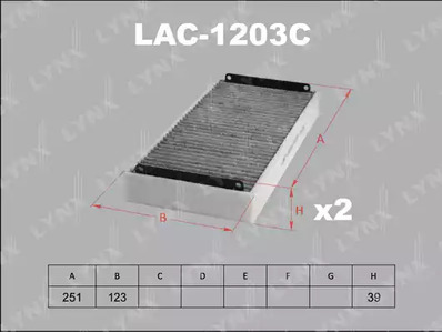 Фильтр салонный LYNXAUTO LAC-1203C