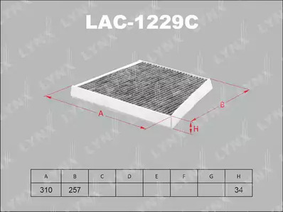 Фильтр воздушный салонный LYNXAUTO LAC-1229C