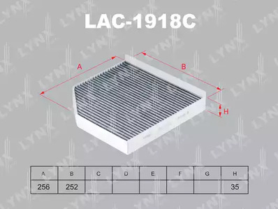 Фильтр воздушный салонный угольный LYNXAUTO LAC-1918C