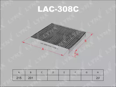 Фильтр воздушный салонный LYNXAUTO LAC-308C