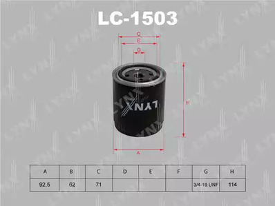 Масляный фильтр LYNXAUTO LC-1503
