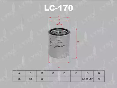 Масляный фильтр LYNXAUTO LC-170