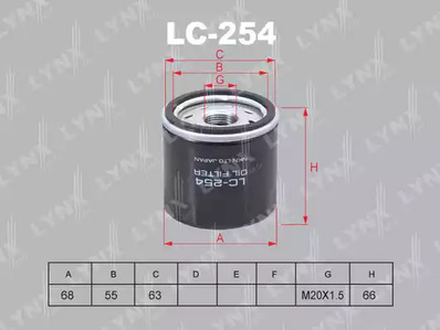 Масляный фильтр LYNXAUTO LC-254