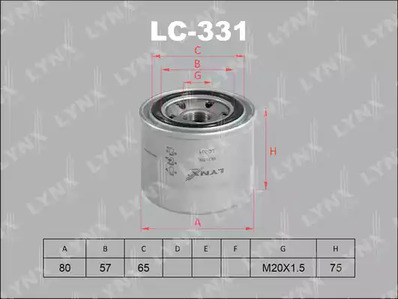 Масляный фильтр LYNXAUTO LC-331