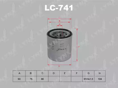 Масляный фильтр LYNXAUTO LC-741