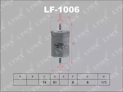 Топливный фильтр LYNXAUTO LF-1006