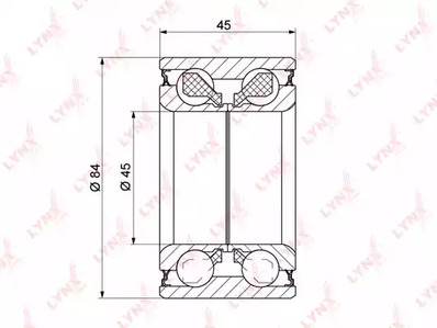 Комплект ступичного подшипника LYNXAUTO WB-1257