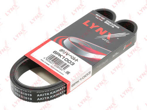 Ремень приводной поликлиновой LYNXAUTO 6PK1003