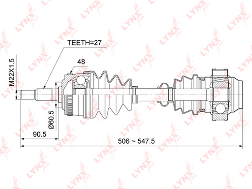 Полуось LYNXAUTO CD-5303A
