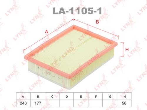 Воздушный фильтр LYNXAUTO LA-1105-1