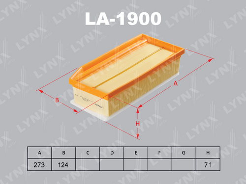 Воздушный фильтр LYNXAUTO LA-1900