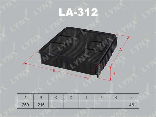 Фильтр воздушный LYNXAUTO LA-312