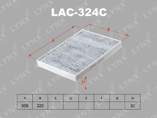 Фильтр салонный угольный LYNXAUTO LAC-324C