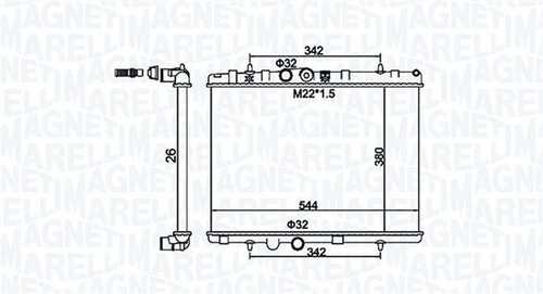 Bm1561 радиатор охлаждения двигателя peuge 207 1.6 02.06-/citro c3/c2 09.05- MAGNETI MARELLI 350213156100