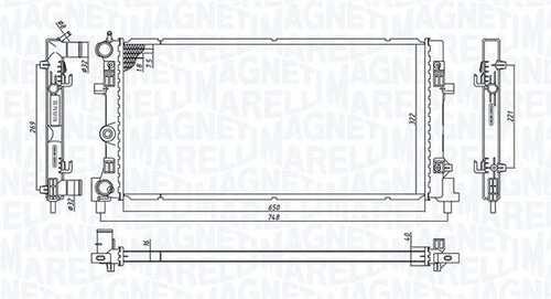 Bm1823 радиатор охлаждения двигателя vw polo/skoda rapid/seat ibiza 1.2-1.6 tdi/i/tfsi 09- MAGNETI MARELLI 350213182300