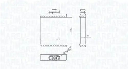 350218412000 радиатор отопителя MAGNETI MARELLI 350218412000
