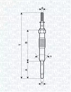 Свеча накаливания MAGNETI MARELLI 062900034304