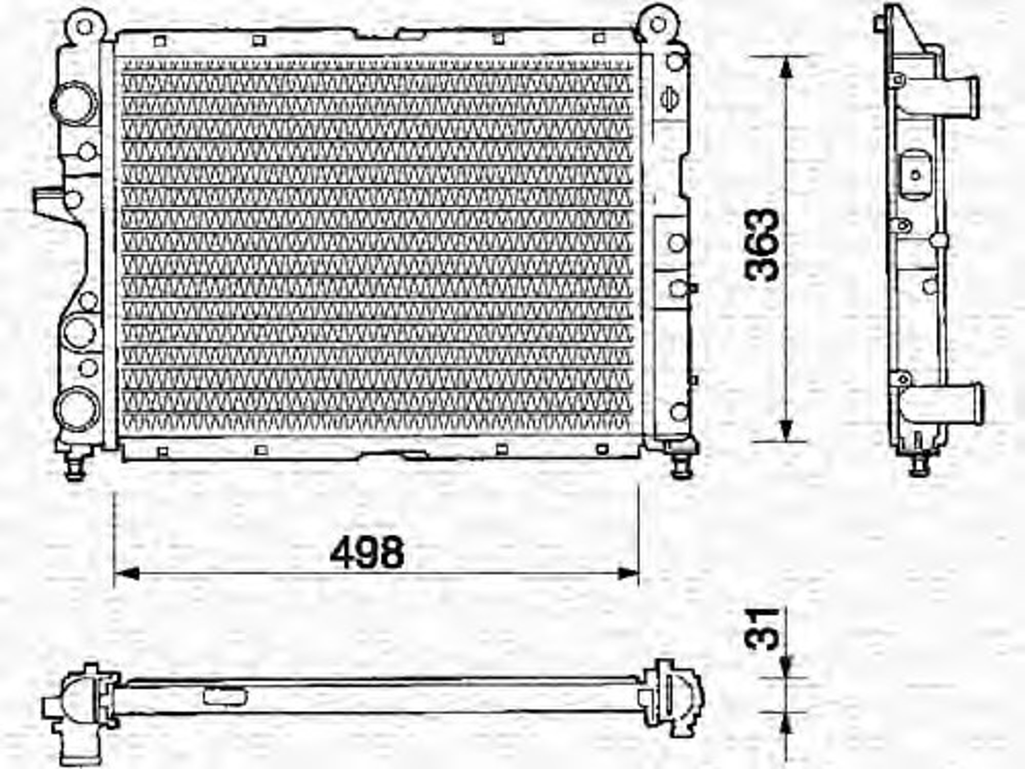 Радиатор системы охлаждения MAGNETI MARELLI 350213106000