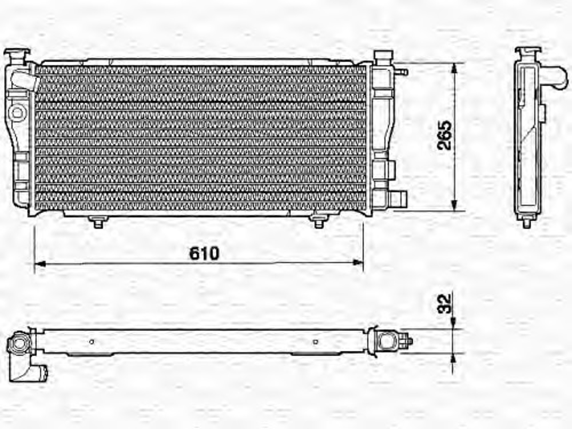 Радиатор системы охлаждения MAGNETI MARELLI 350213604000