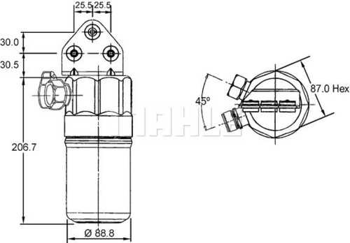 Фильтр-осушитель и аккумулятор MAHLE/KNECHT AD 187 000S