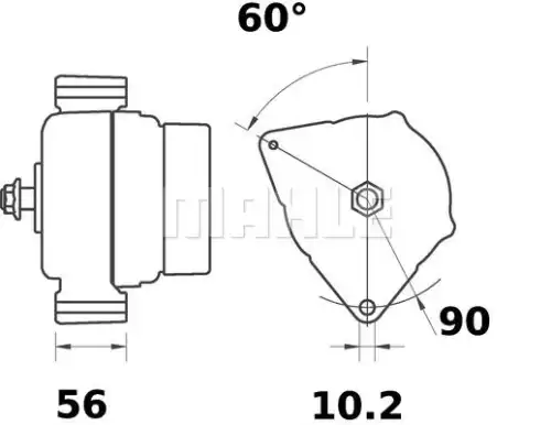 Генератор 14v 150a MAHLE/KNECHT MG 52