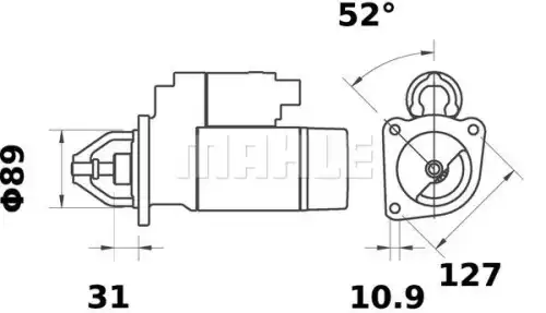 Ms 66 стартер 24v 4kw 9 зубьев MAHLE/KNECHT MS 66