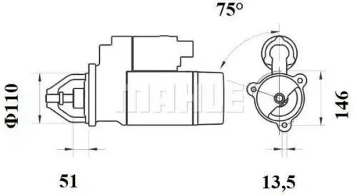 Ms 768 стартер 24v 4kw 11 зубьев MAHLE/KNECHT MS 768