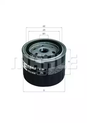 Фильтр масляный MAHLE/KNECHT OC384