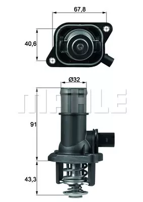 Термостат охлаждающей жидкости MAHLE/KNECHT TI16105
