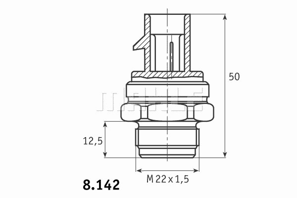 Термовыключатель вентилятора радиатора MAHLE/KNECHT TSW14D
